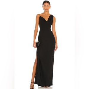 Amanda Uprichard Ariel Gown in Black X Revolve